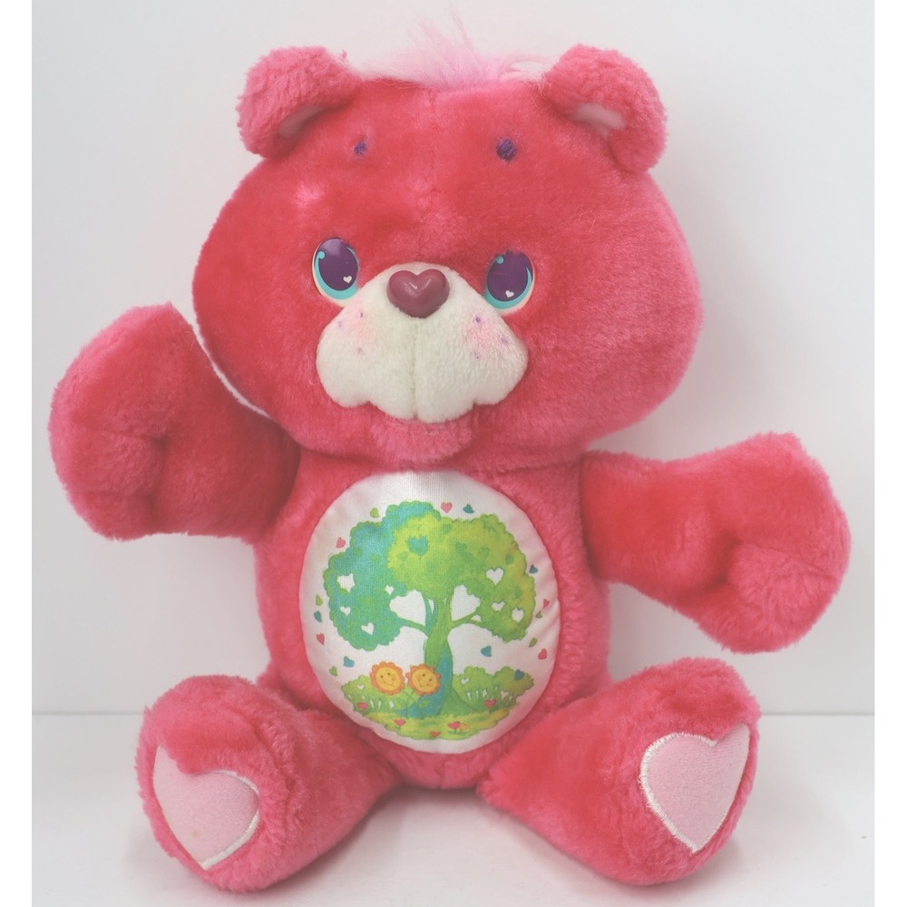 Kenner Care Bears Friend Bear Plush 12in Pink Good Vintage 1991 Sunflower Badge
